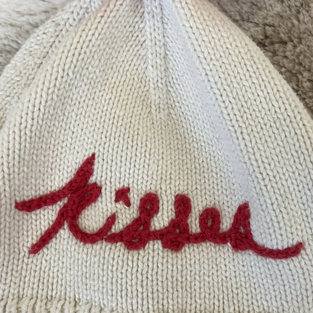 Baby GAP beanie hat baby girls 6-12 months knit kisses lovecore Valentine’s Day
